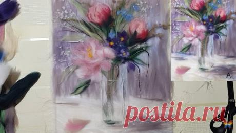 Рисуем шерстью букет цветов. Мастер-класс | Креаликум