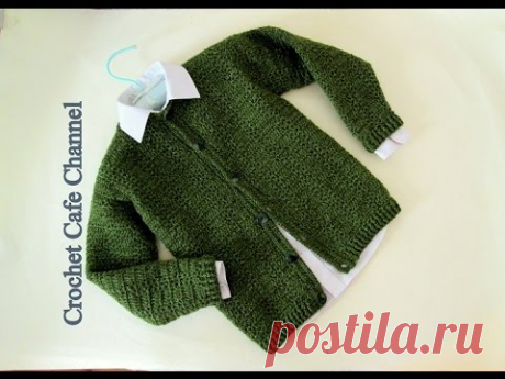 كروشيه جاكت لطفل ولد او بنت | كروشيه كافيه Crochet Cafe