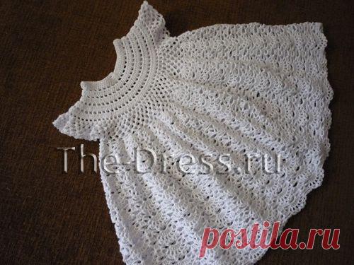 Белое платье крючком - схемы вязания