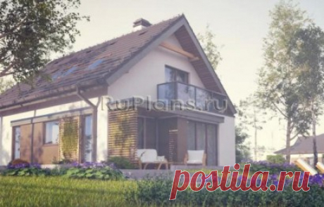 Дом с мансардой в традиционном стиле, также для узкого участка. Rz3684z (z302) (Зеркальная версия)