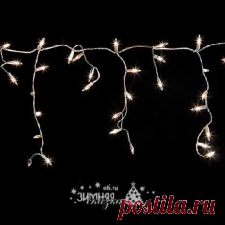 Гирлянда для дома Сосульки 2*0.3 м, 100 теплых белых миниламп, белый ПВХ, Snowhouse