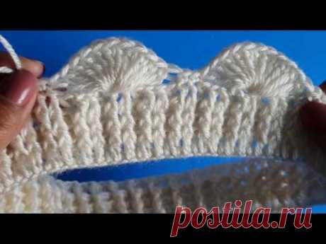 GORRO de abanicos a crochet FACIL  punto fantasia a ganchillo