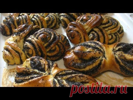 Солнечные булочки с маком, дрожжевое тесто. - YouTube