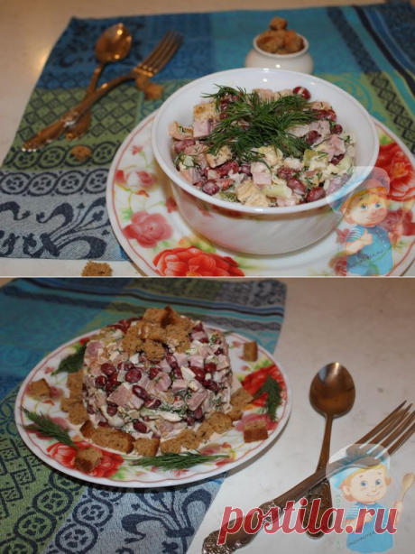 Салат с фасолью, ветчиной и сыром: два классных и быстрых рецепта
