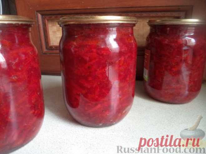Рецепт: Салат из свеклы консервированный на RussianFood.com