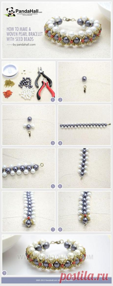 Поделки Учебник DIY ремесла / как сделать Тканый браслет из жемчуга с семенем ... | изготовление ювелирных изделий Tutâ?¦ - Бусины И Шнур