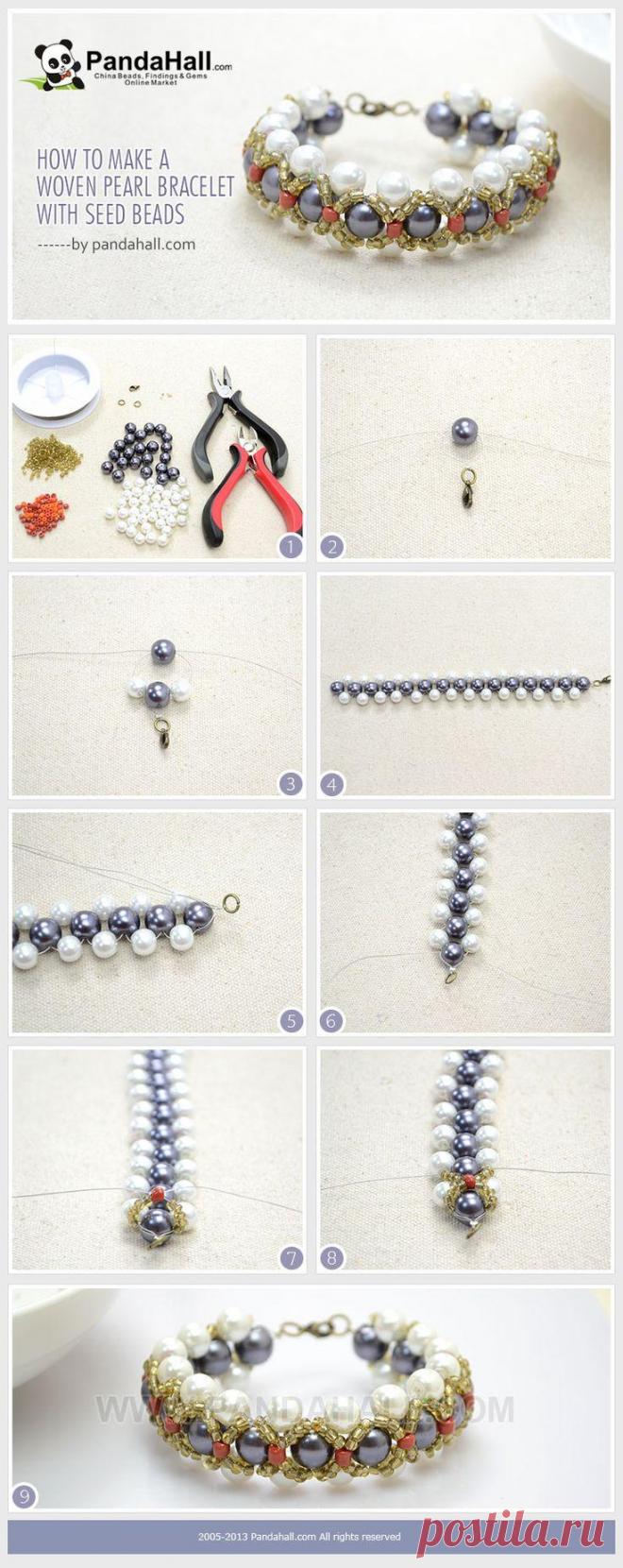 Поделки Учебник DIY ремесла / как сделать Тканый браслет из жемчуга с семенем ... | изготовление ювелирных изделий Tutâ?¦ - Бусины И Шнур