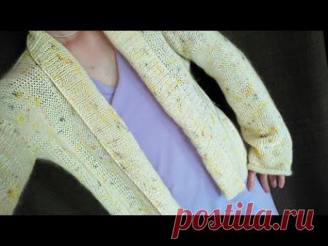 ПРОСТОЙ кардиган спицами НИ ЕДИНОГО ШВА // НЕ РЕГЛАН