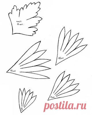 Искусство цветоделия. Выкройка хризантемы.