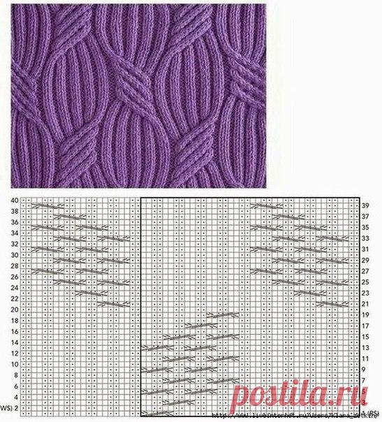 Красивый узор спицами.
