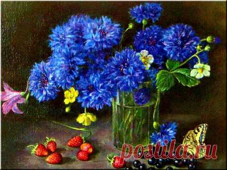 Схема вышивки «Васильки вы мои, васильки» - Вышивка крестом