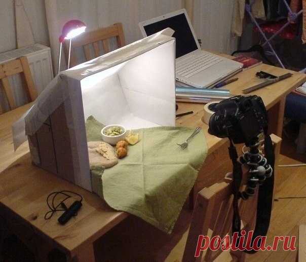 Лайтбокс из картонной коробки для фотографирования своих работ.