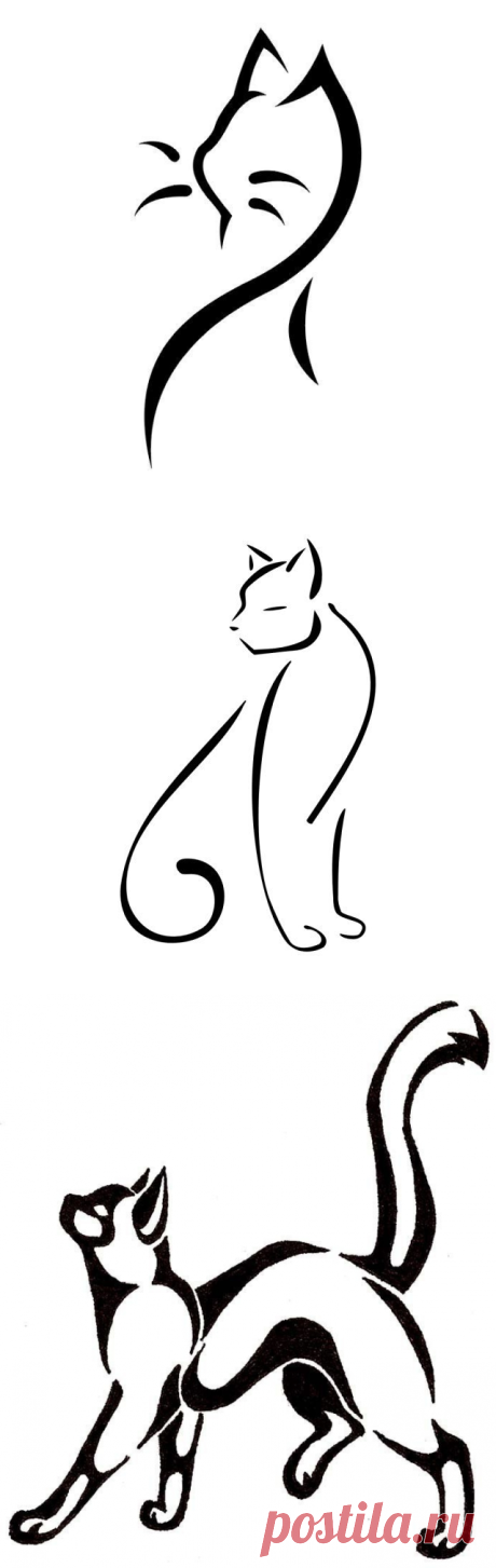 Трафареты милых кошечек