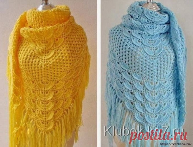 Красивые шали крючком