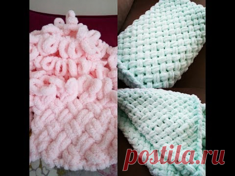 Alize Puffy İple Hasır Örgü Yapılışı #alizepuffy #bebekbattaniyesi #puffybattaniye #handwork