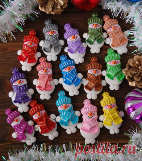 Cнеговик из полимерной глины | 25 фото | Snowman polymer clay