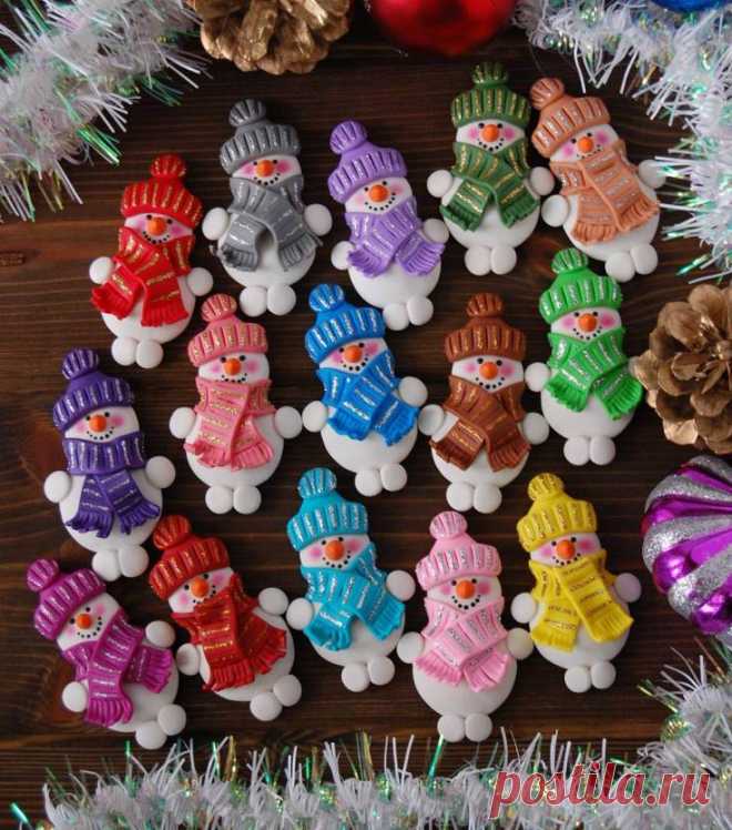 Cнеговик из полимерной глины | 25 фото | Snowman polymer clay