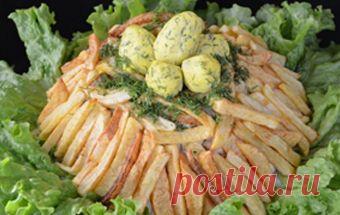 Салатик Птичье гнездо / Куриные салаты / TVCook: пошаговые рецепты c фото