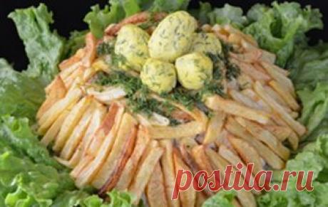 Салатик Птичье гнездо / Куриные салаты / TVCook: пошаговые рецепты c фото