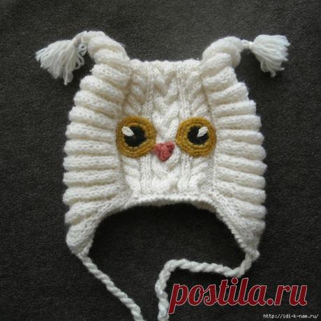 ВЯЗАНАЯ ШАПОЧКА сова