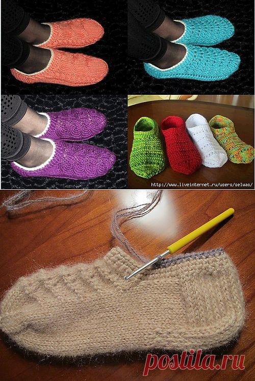 Тапочки-следики,подробный мастер-класс от автора.