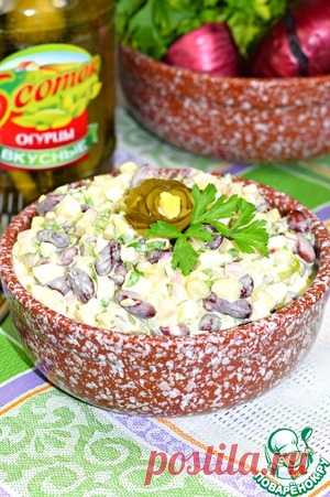 Салат с фасолью и огурцом 