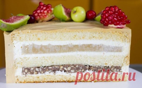 Карамельный торт муссовый с грушами и крем чизом