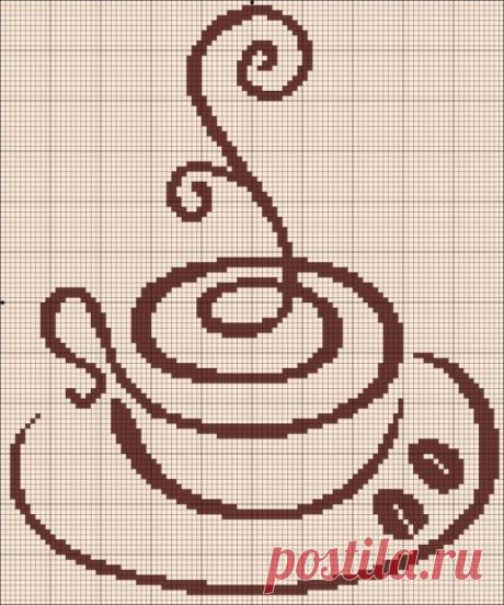 Схемы кофейных вышивок крестиком.