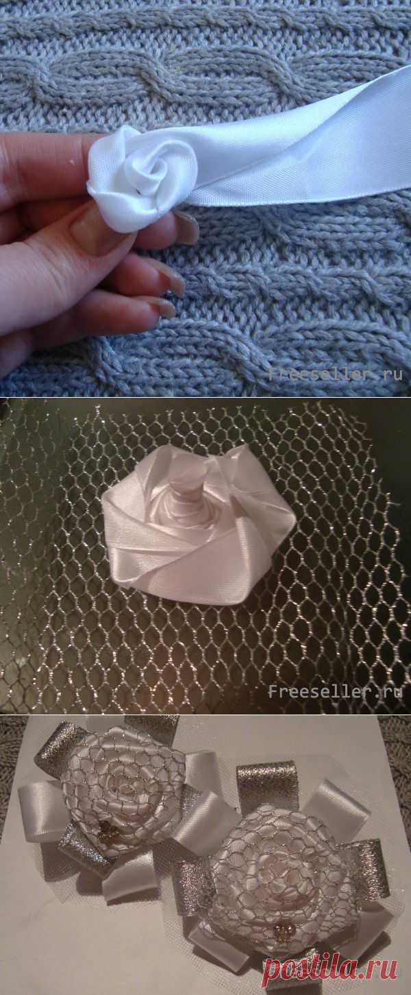 Белоснежные розы с сеткой