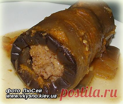 Баклажанные рулетики с фаршем