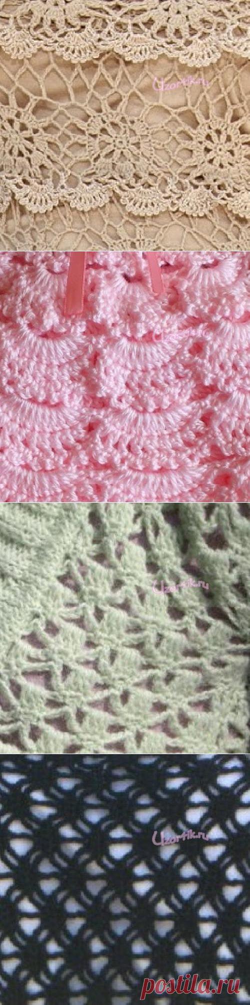Ажурные узоры крючком - Описание вязания, схемы вязания крючком и спицами | Узорчик.ру