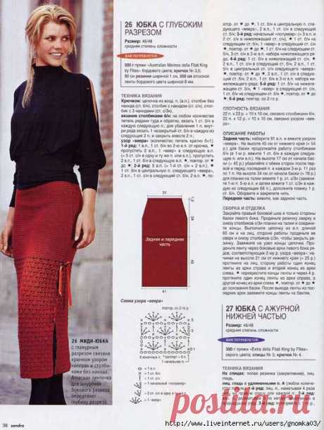 Юбка с глубоким разрезом.