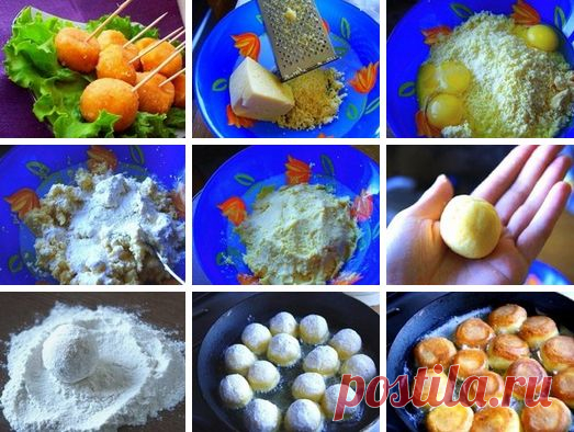 Сырные шарики жареные с чесноком