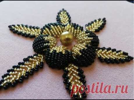 hand embreoidery with beads beautiful flower