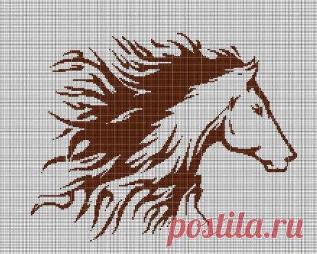 Схема вышивки крестом силуэт головы лошади в pdf