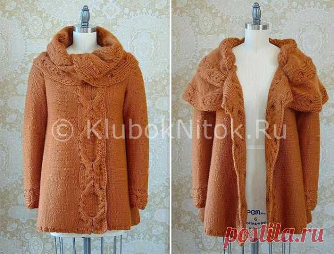 Рыжее пальто «Глостер» | Вязание для женщин | Вязание спицами и крючком. Схемы вязания.
