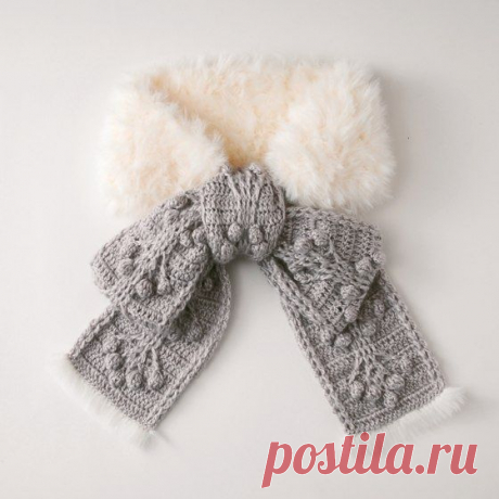 Вязано-меховой шарфик. Схема