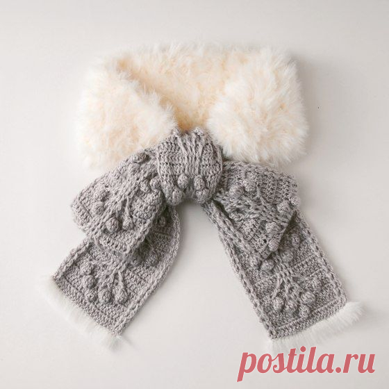 Вязано-меховой шарфик. Схема