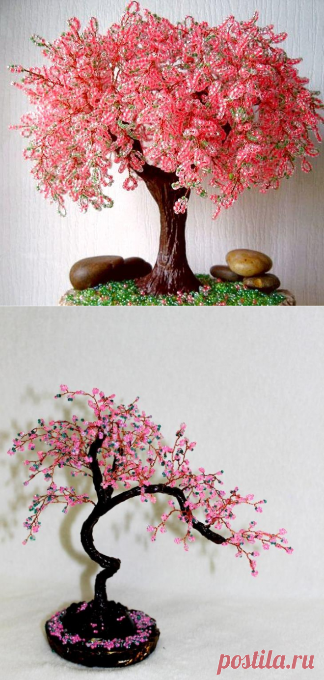 Как сделать сакуру из бисера своими руками