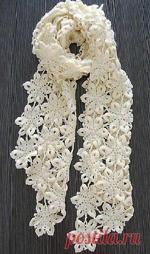 Палантин из цветочных мотивов | Ажурное чудо