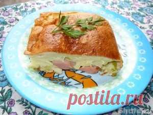 Заливной пирог с капустой и сосисками | Вкусняшка