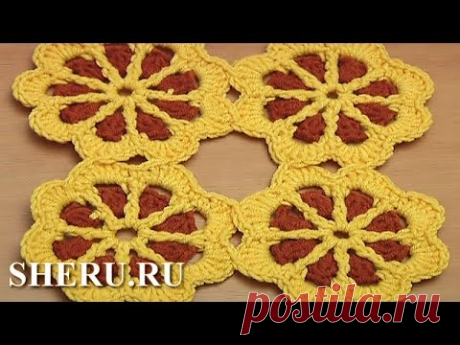 Crochet Motifs For Baby Blanket Урок 43 часть 2 из 2 Цветочный мотив для детского изделия