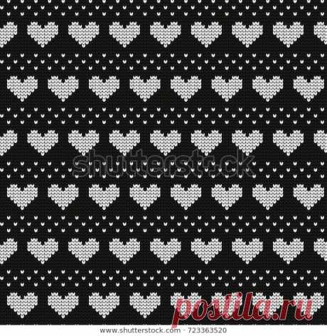 Vector de stock (libre de regalías) sobre Seamless Vector Geometric Pattern Knitted Black723363520