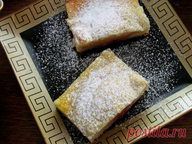 Творожный пирог с яблоками 