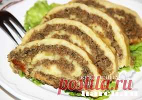 Картофельный рулет с мясом и печенью | Харч.ру - рецепты для любителей вкусно поесть