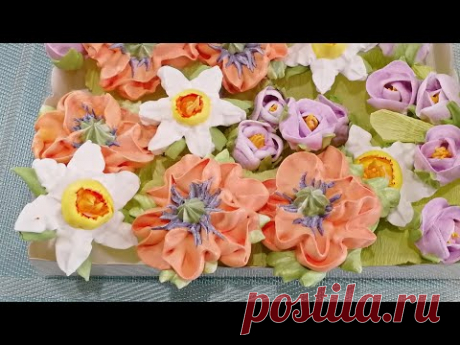 Украшение для куличей / Цветы из безе - YouTube