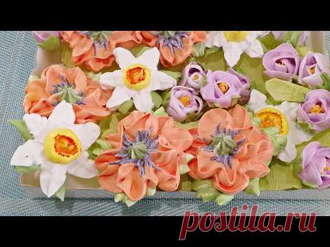 Украшение для куличей / Цветы из безе - YouTube
