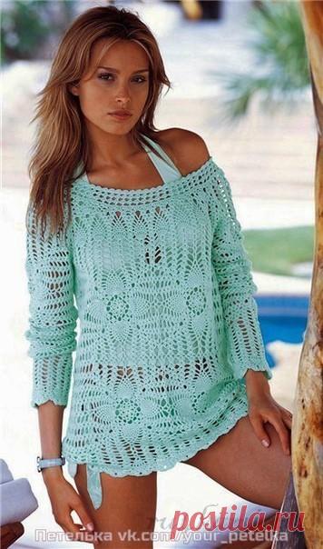 Пляжная туника крючком
