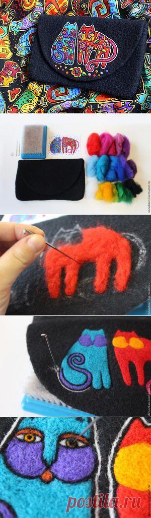 Создание рисунка на валяном клатче по мотивам творчества Лорел Берч - Ярмарка Мастеров - ручная работа, handmade