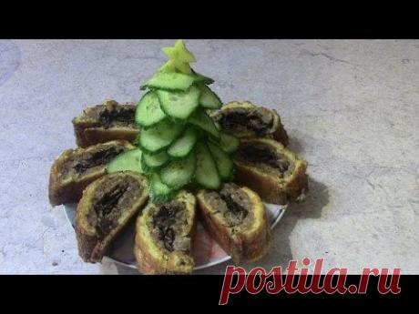 Что приготовить на Новый Год? Мясной рулет с грибами/Новогодняя кулинар. книга от блоггеров Youtube - YouTube